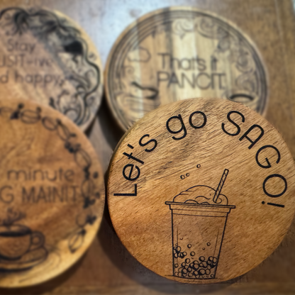 Personalised Acacia Wood Coasters - Set of 4