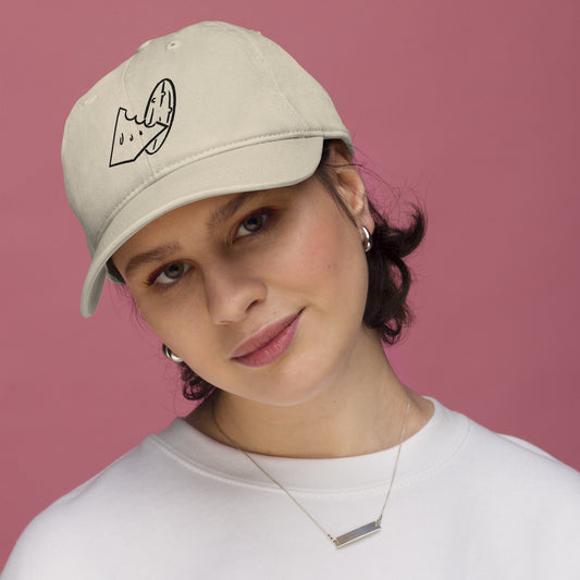 Black Embroidered Organic dad hat