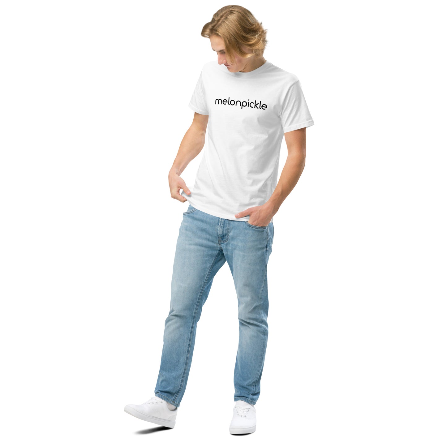 White MelonPickle Unisex organic cotton tee