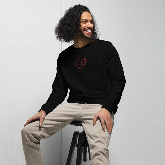 Red MelonPickle Embroidered unisex organic sweatshirt