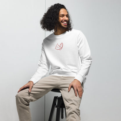 Red MelonPickle Embroidered unisex organic sweatshirt